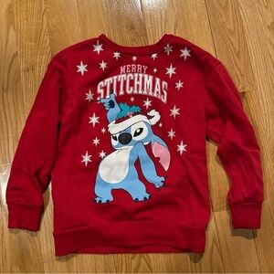 Girls size 8-9 yes Stitch Christmas Sweatshirt